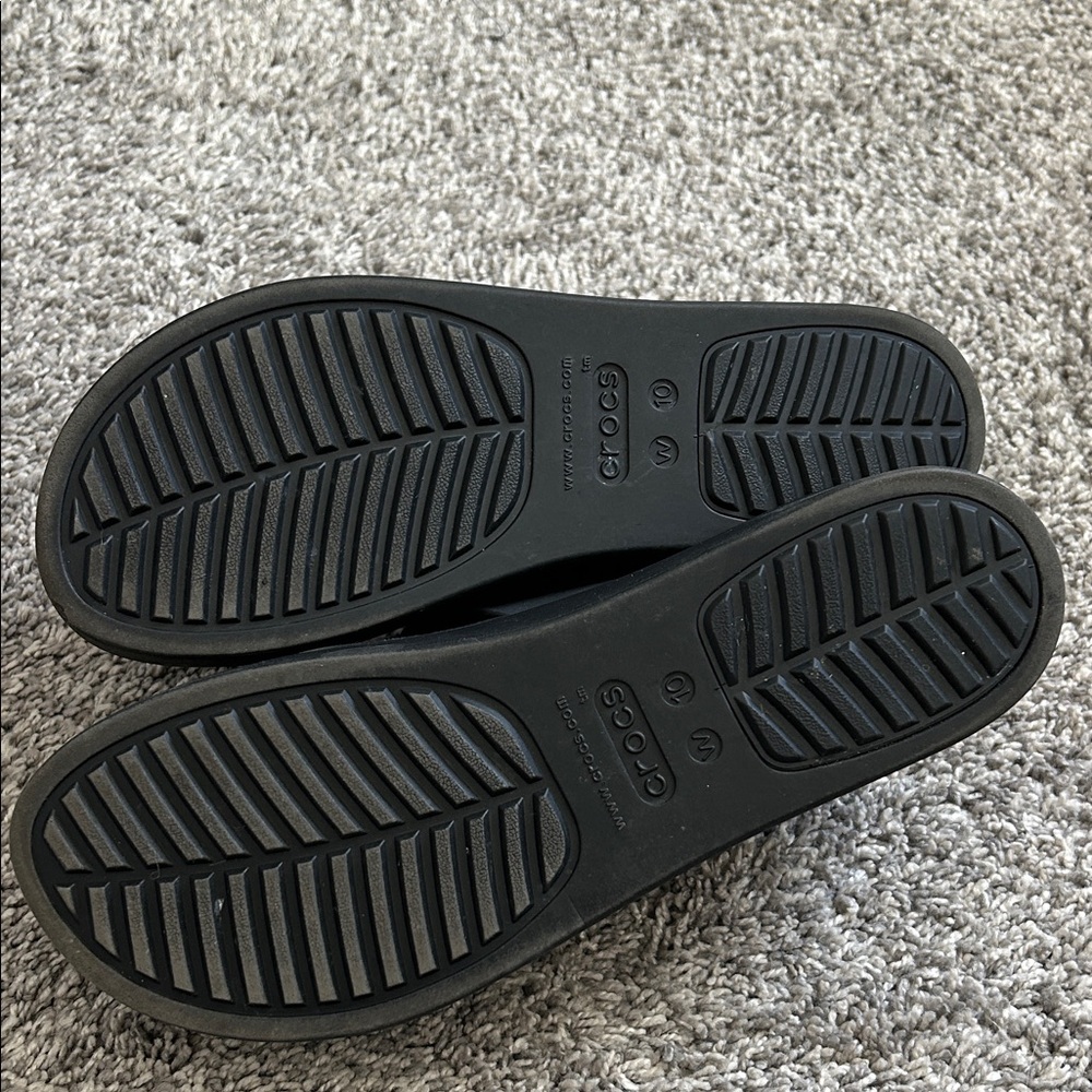 CROCS Women's LiteRide Black Strap Sandals Size 10W - Picture 3 of 4